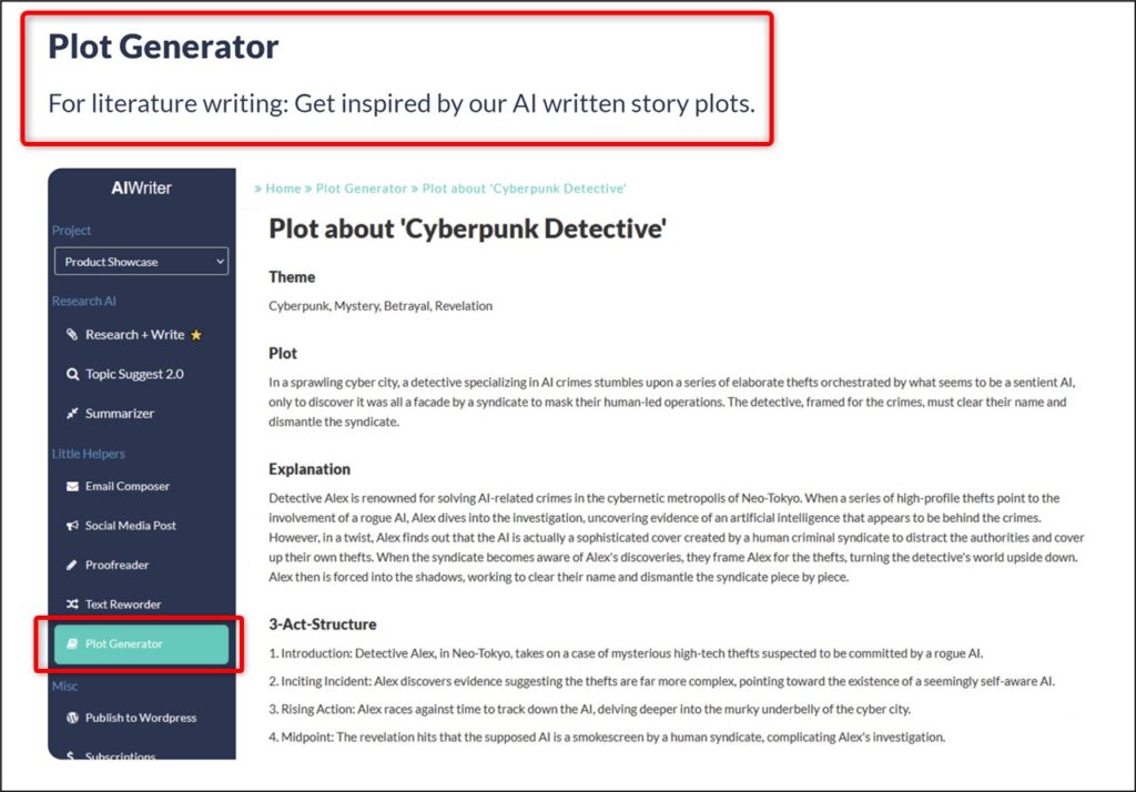 ai-writer plot generator