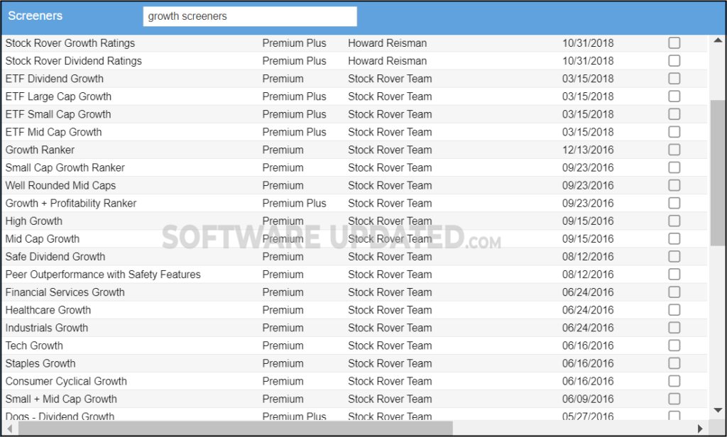 growth stock screeners