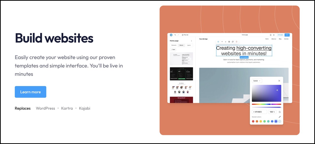 systeme.io website builder