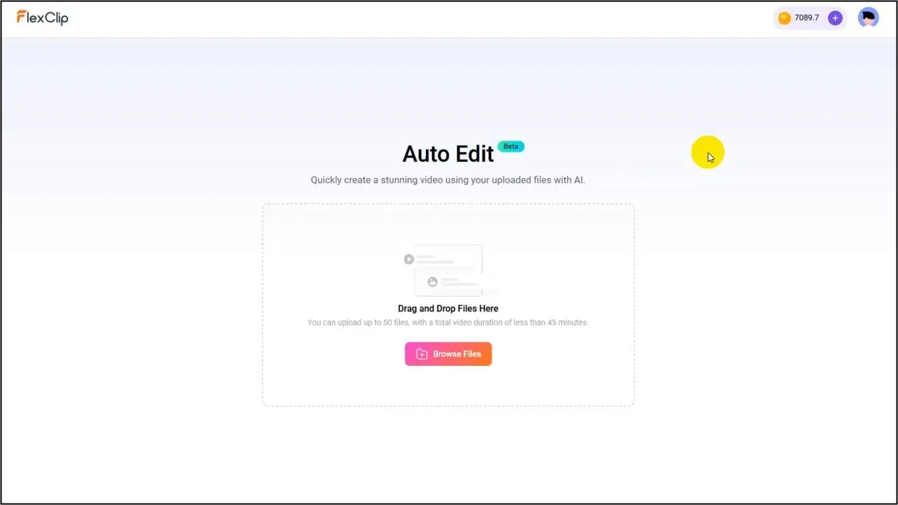 step 1 flexclip auto edit
